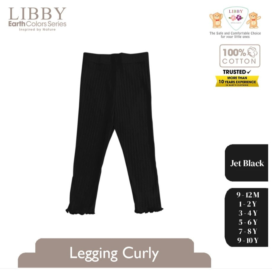 Libby Legging Curly 9 Bln - 8 Tahun Legging Rib Ruffle Girl Anak Perempuan