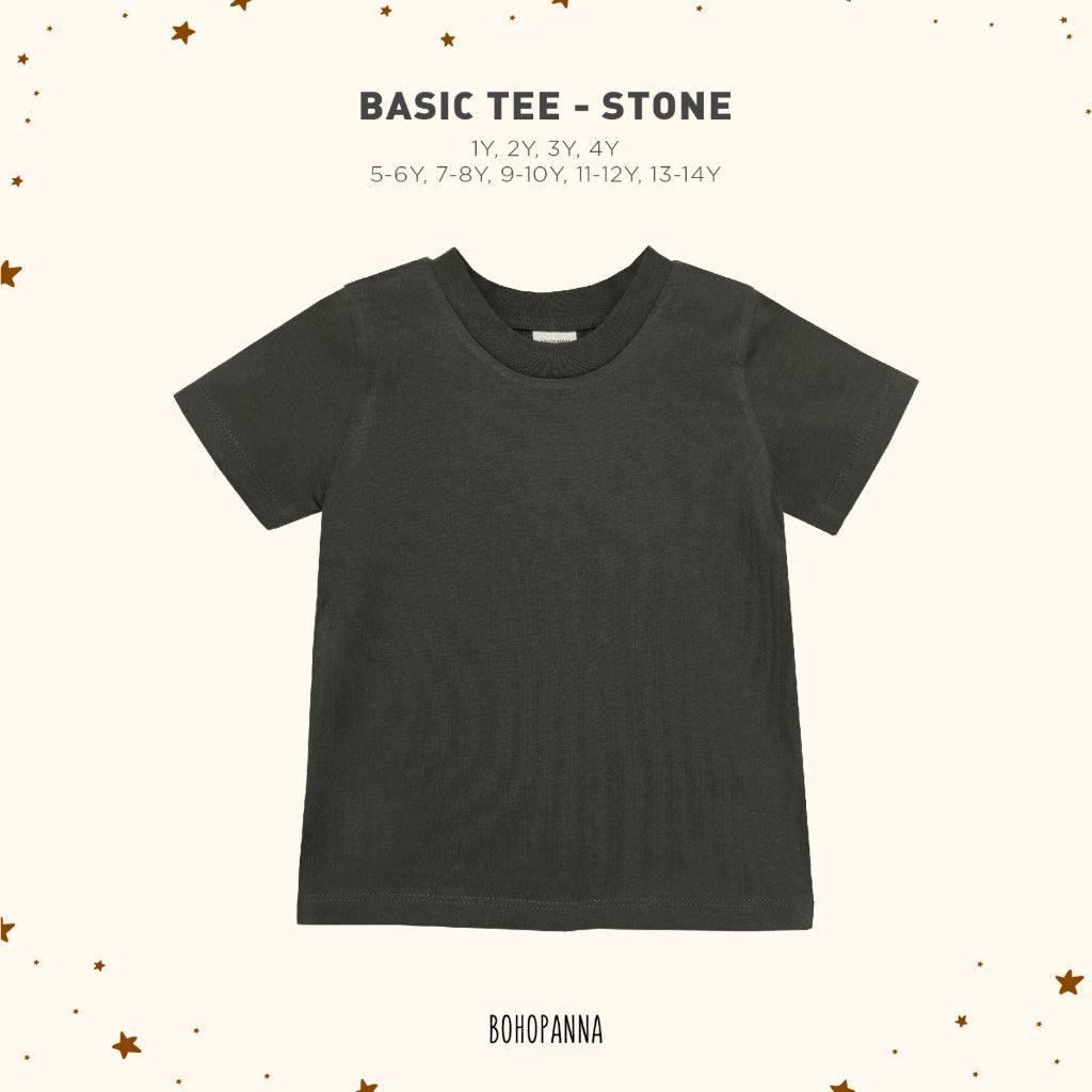 Bohopanna Basic Tee 1-14 Tahun Tshirt Polos / Kaos Warna Basic Anak Unisex Part 1