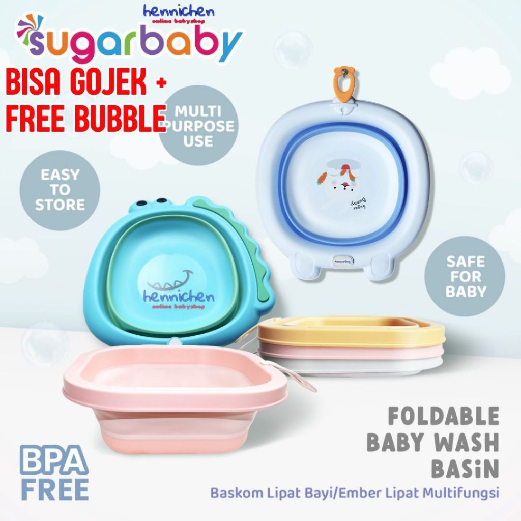 Sugar Baby Baskom Lipat Praktis Foldable Baby Wash Basin Ember Lipat Multifungsi
