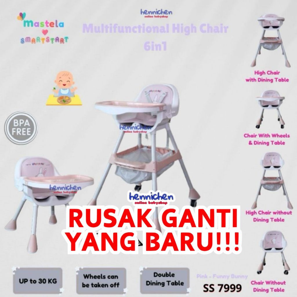 BISA GRAB / GOJEK Sugar Baby My Chair / Sit On Me / Fun Chair / 4in1 Sit On Me / Klassic Chair (Baby Booster & High Chair) : 6 Growing Stages