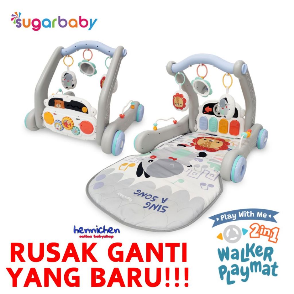 SUGAR BABY 2in1 WALKER PLAYMAT PLAY WITH ME SUGARBABY BABY WALKER DAN PLAYMAT BAYI
