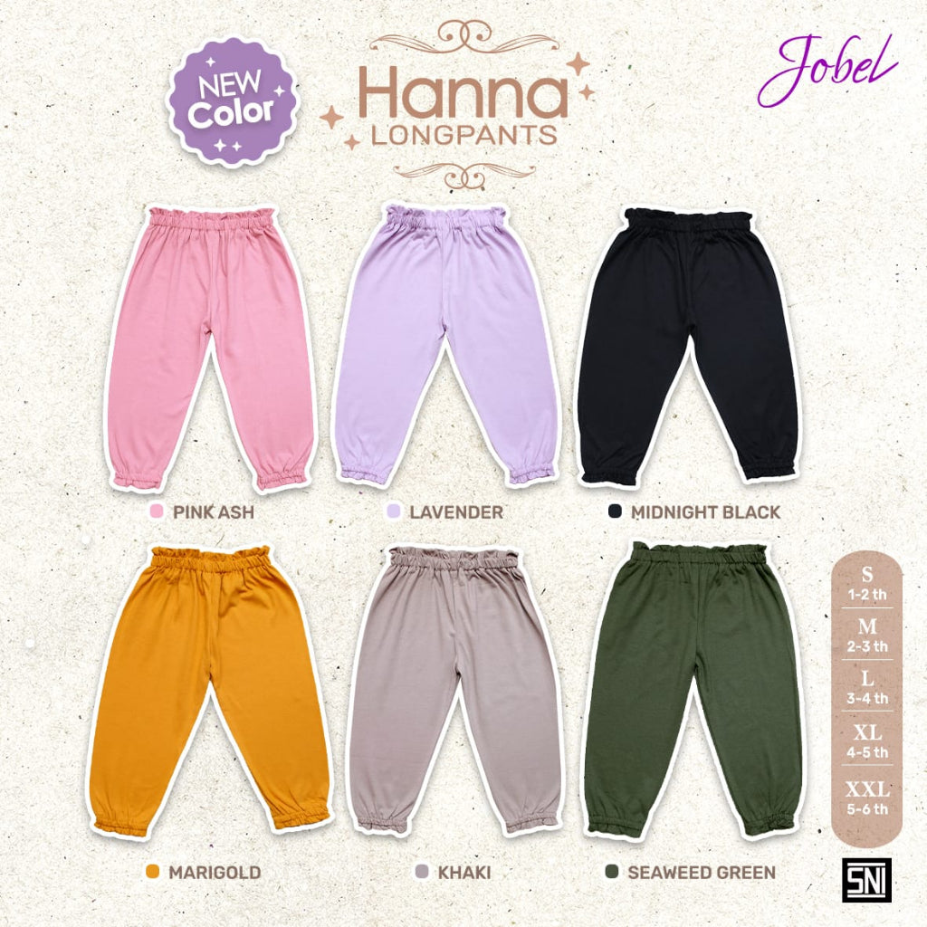 Jobel Hanna Longpants 1-6 Tahun Celana Panjang Adem Fashion Anak Perempuan
