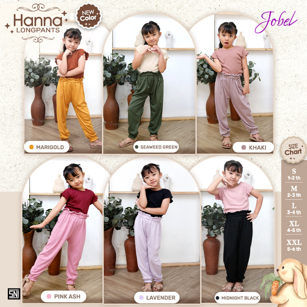 Jobel Hanna Longpants 1-6 Tahun Celana Panjang Adem Fashion Anak Perempuan