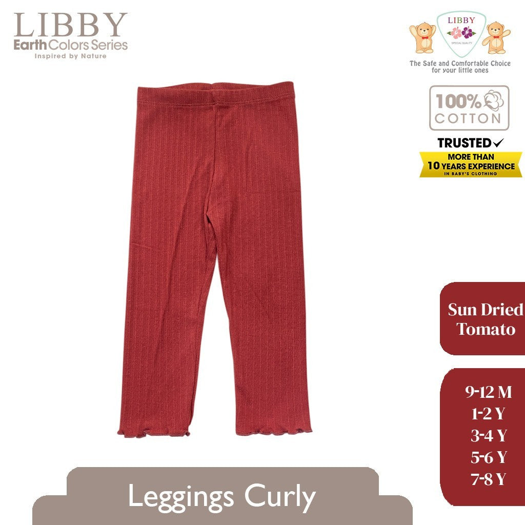 Libby Legging Curly 9 Bln - 8 Tahun Legging Rib Ruffle Girl Anak Perempuan