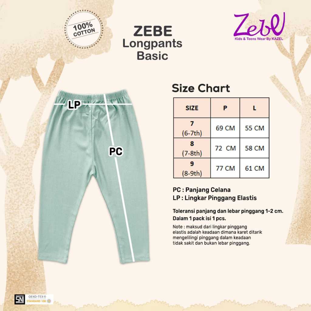 Jobel Longpants Basic 1-9 Tahun Celana Panjang Polos Katun Fashion Anak