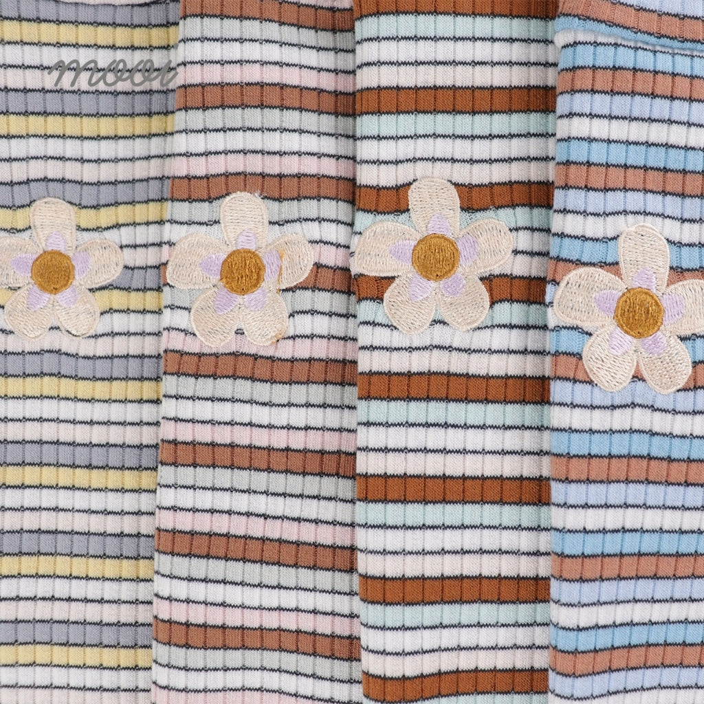 Mooi Lucy Top 1-10 Tahun Stripe Tee Reeb / DANIELE  Atasan Rib Salur Fashion Anak Perempuan