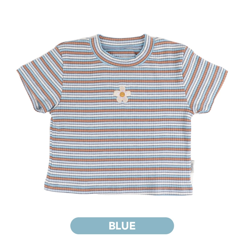 Mooi Lucy Top 1-10 Tahun Stripe Tee Reeb / DANIELE  Atasan Rib Salur Fashion Anak Perempuan