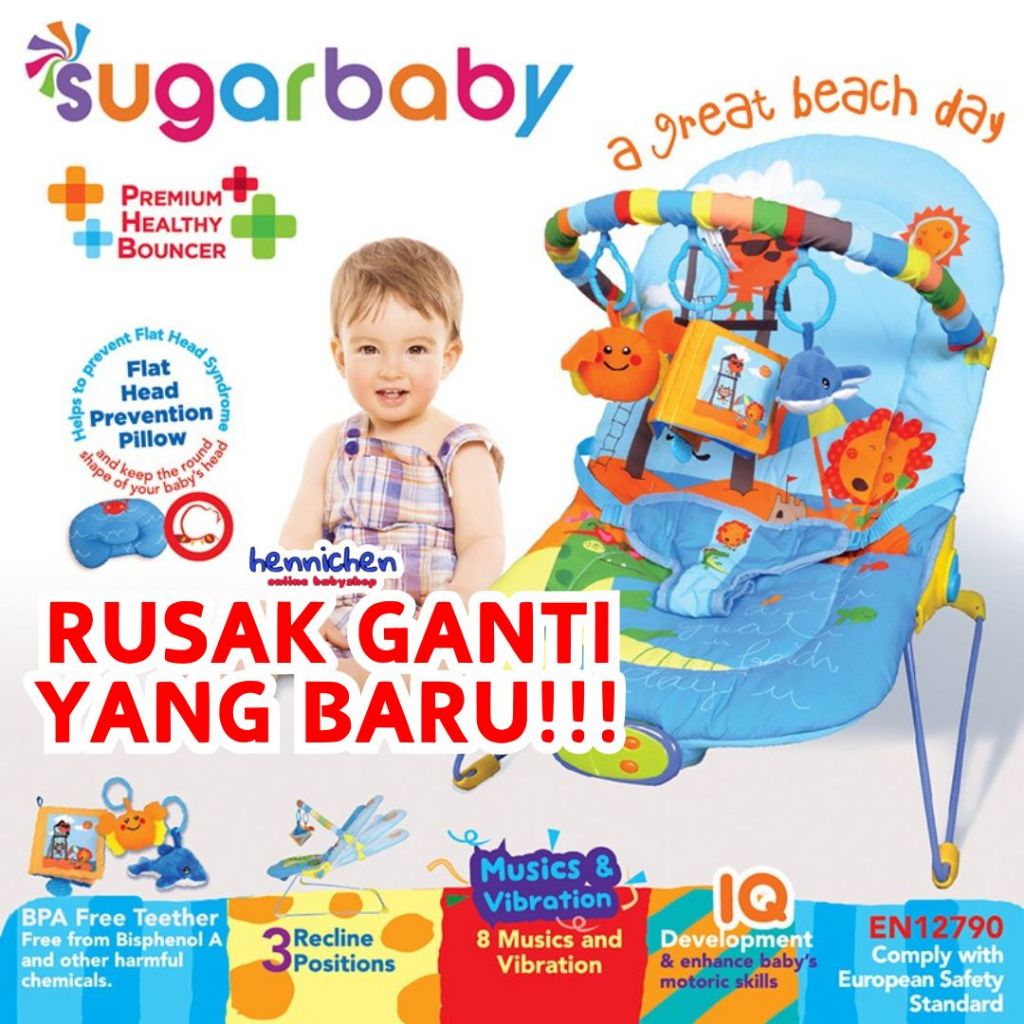 10in1 Sugar Baby / Mastela PREMIUM Bouncer Bayi Premium Rocker dgn Extra Large Seat