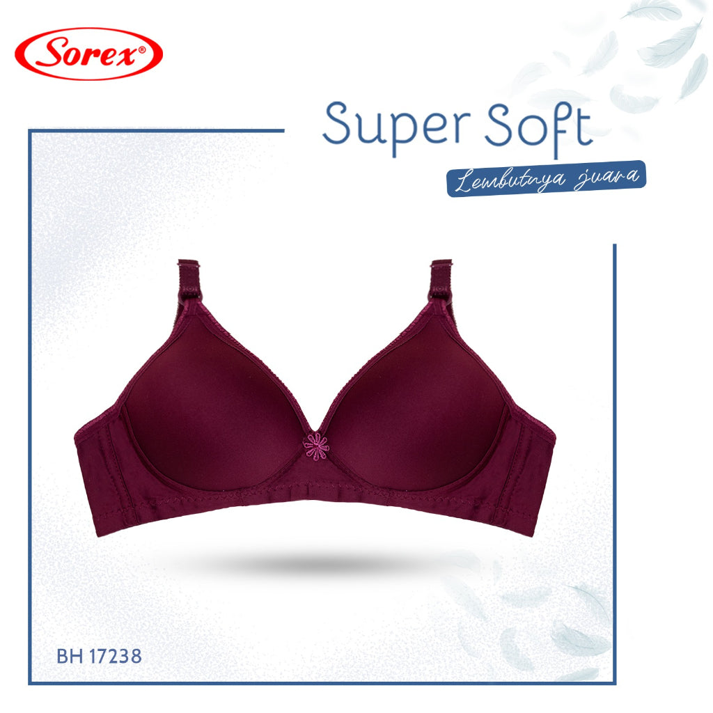 [ PILIH WARNA ] Sorex Bra Tanpa Kawat Super Soft Busa Sedang Setara Cup B BH Harian Simple Polos 17238 / Sorex Bra Tanpa Kawat Super Soft Cup Besar Kait 3 Busa Sedang Basic Harian Nyaman BH 17239