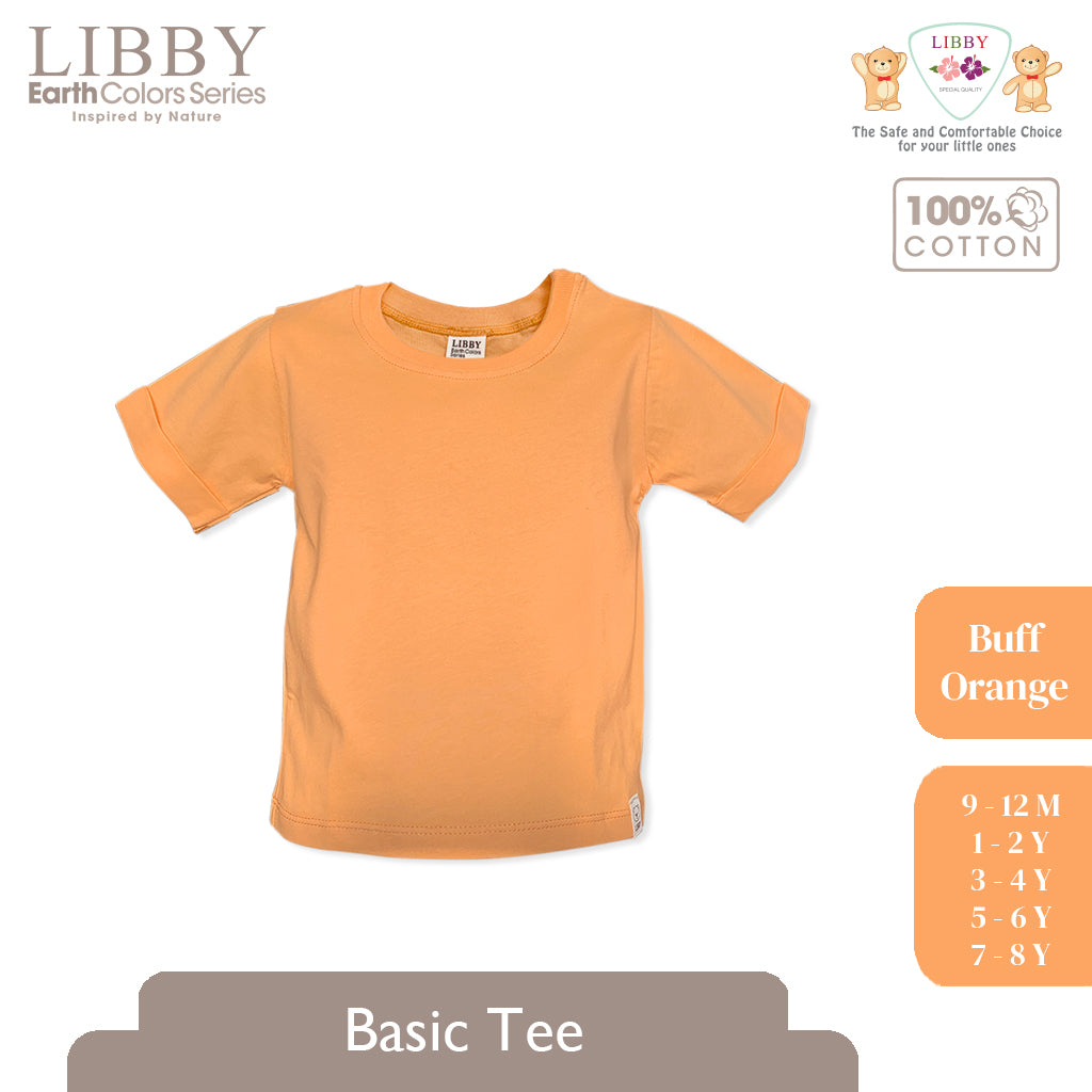 LIBBY Earth Kaos Atasan Polos Katun Anak Unisex 9 Bulan - 12 Tahun Basic Tee Seri 2 (1PCS)-Kaos Anak Laki-laki & Perempuan