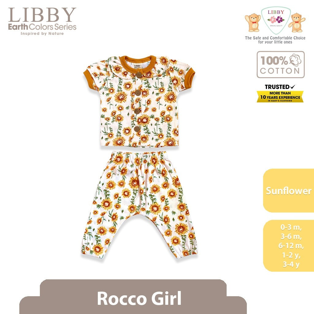 Libby Rocco Girl 0-4 Tahun Setelan Piyama Pendek Panjang Anak Perempuan / Collar Set Girl