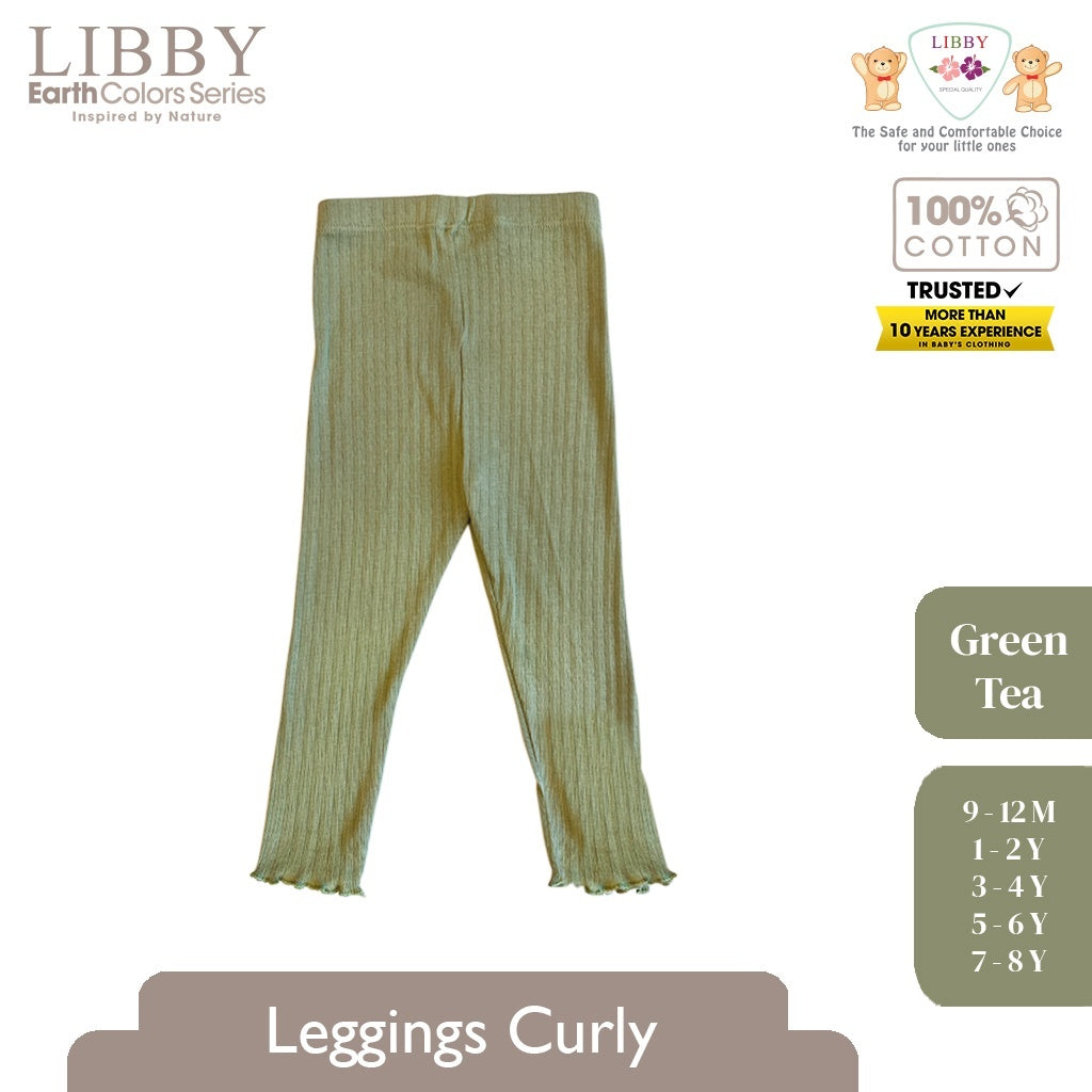 Libby Legging Curly 9 Bln - 8 Tahun Legging Rib Ruffle Girl Anak Perempuan