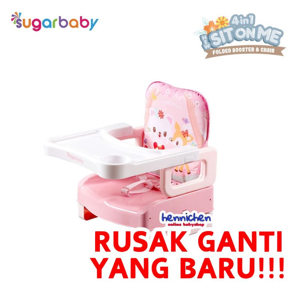 BISA GRAB / GOJEK Sugar Baby My Chair / Sit On Me / Fun Chair / 4in1 Sit On Me / Klassic Chair (Baby Booster & High Chair) : 6 Growing Stages