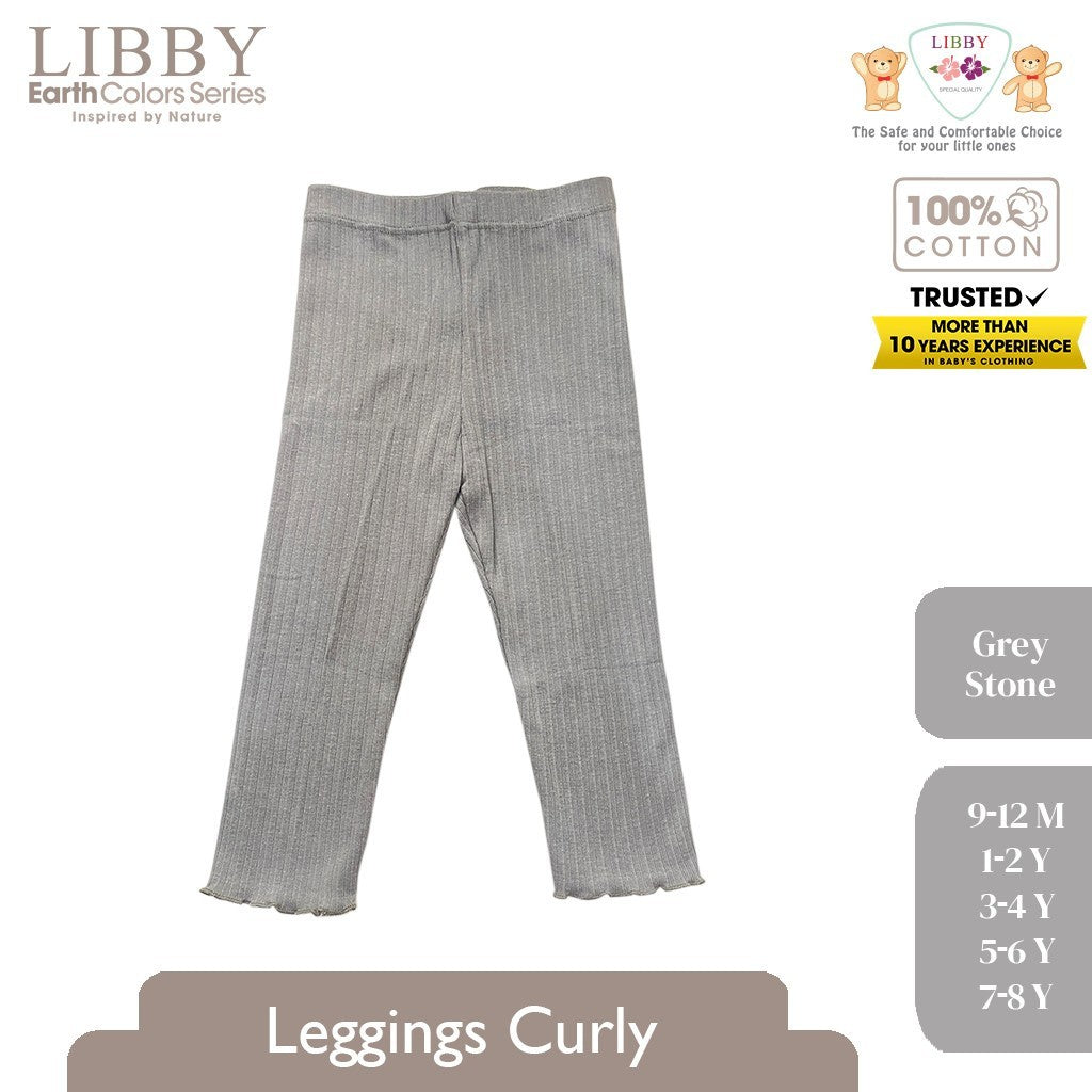 Libby Legging Curly 9 Bln - 8 Tahun Legging Rib Ruffle Girl Anak Perempuan