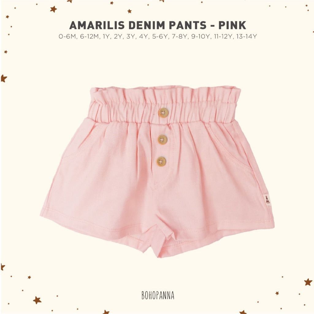 Bohopanna 0-14 Tahun Amarilis Denim Pant / Stella Celana Pendek Highwaist Anak Perempuan