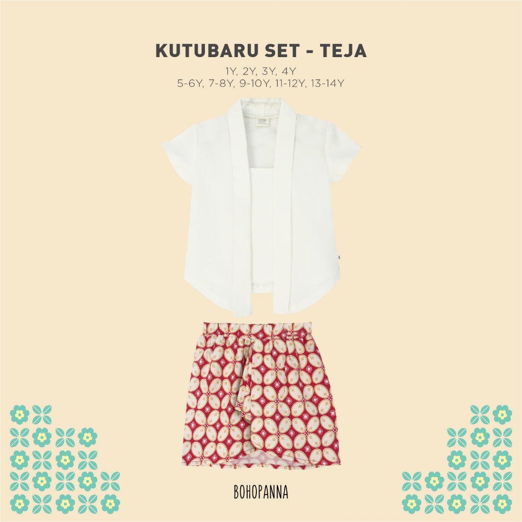 Bohopanna Kutubaru Set 1-14 Tahun Setelan Kebaya Batik Anak Perempuan