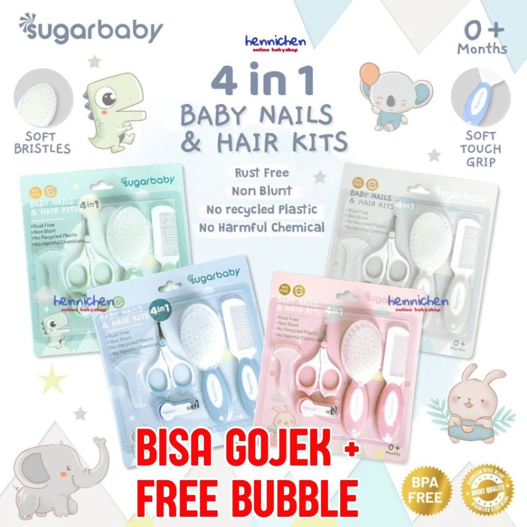 Sugar Baby Manicure 4in1 Baby Nail & Hair Kits (Perlengkapan Perawatan Kuku dan Rambut Bayi 4in1)