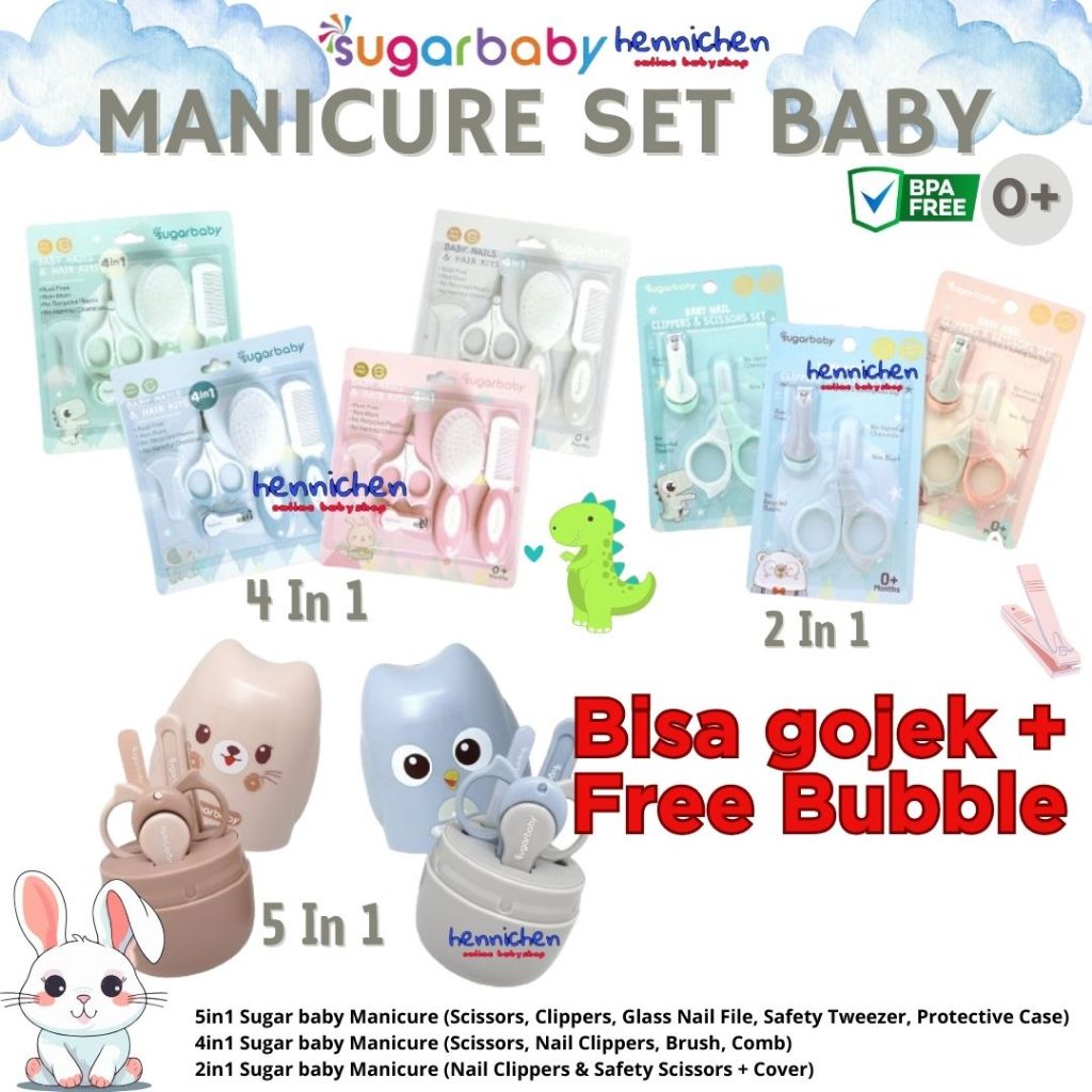 Sugar Baby Manicure 4in1 Baby Nail & Hair Kits (Perlengkapan Perawatan Kuku dan Rambut Bayi 4in1) Manicure