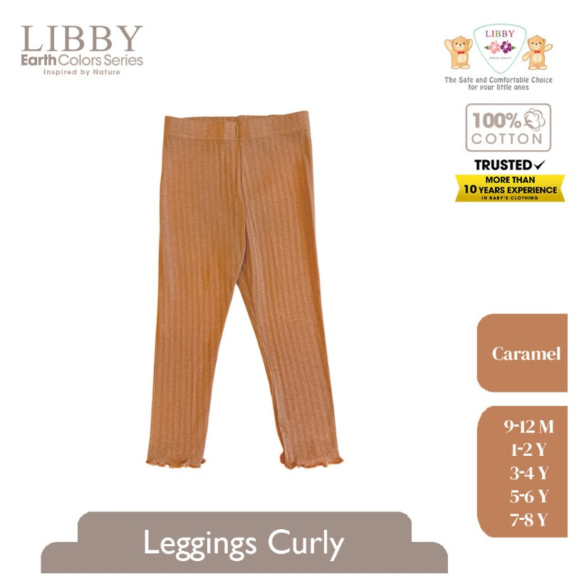 Libby Legging Curly 9 Bln - 8 Tahun Legging Rib Ruffle Girl Anak Perempuan