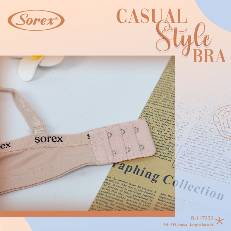 Sorex Bra 34-40 Dengan Busa Tanpa Kawat Kait 2 Setara Cup B BH 17232 17228