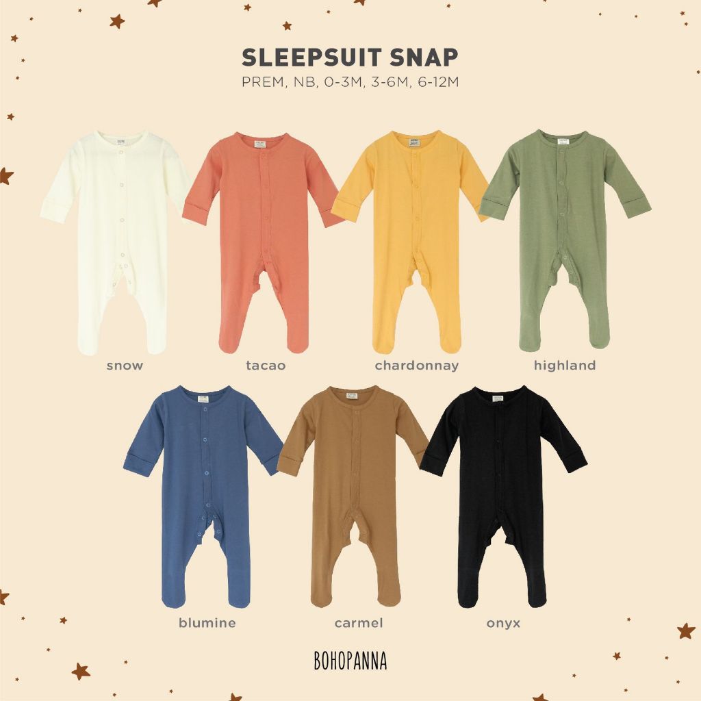BohoPanna Sleepsuit Print Sleepsuit Bayi 0-1 Year Jumper Anak Katun