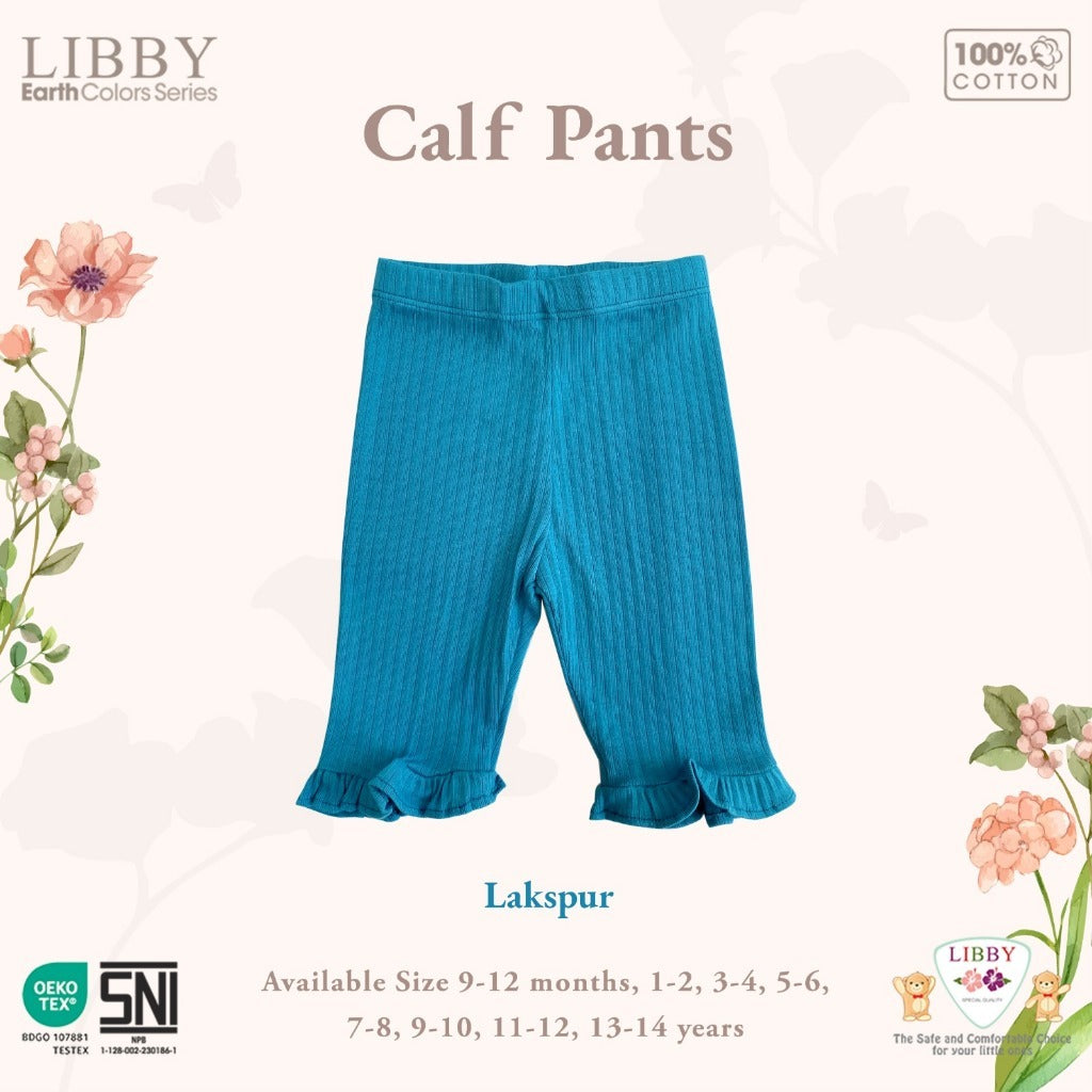Libby 0-14 Tahun Celana 7/8 Rib Renda Anak Perempuan Easy Calf Pants