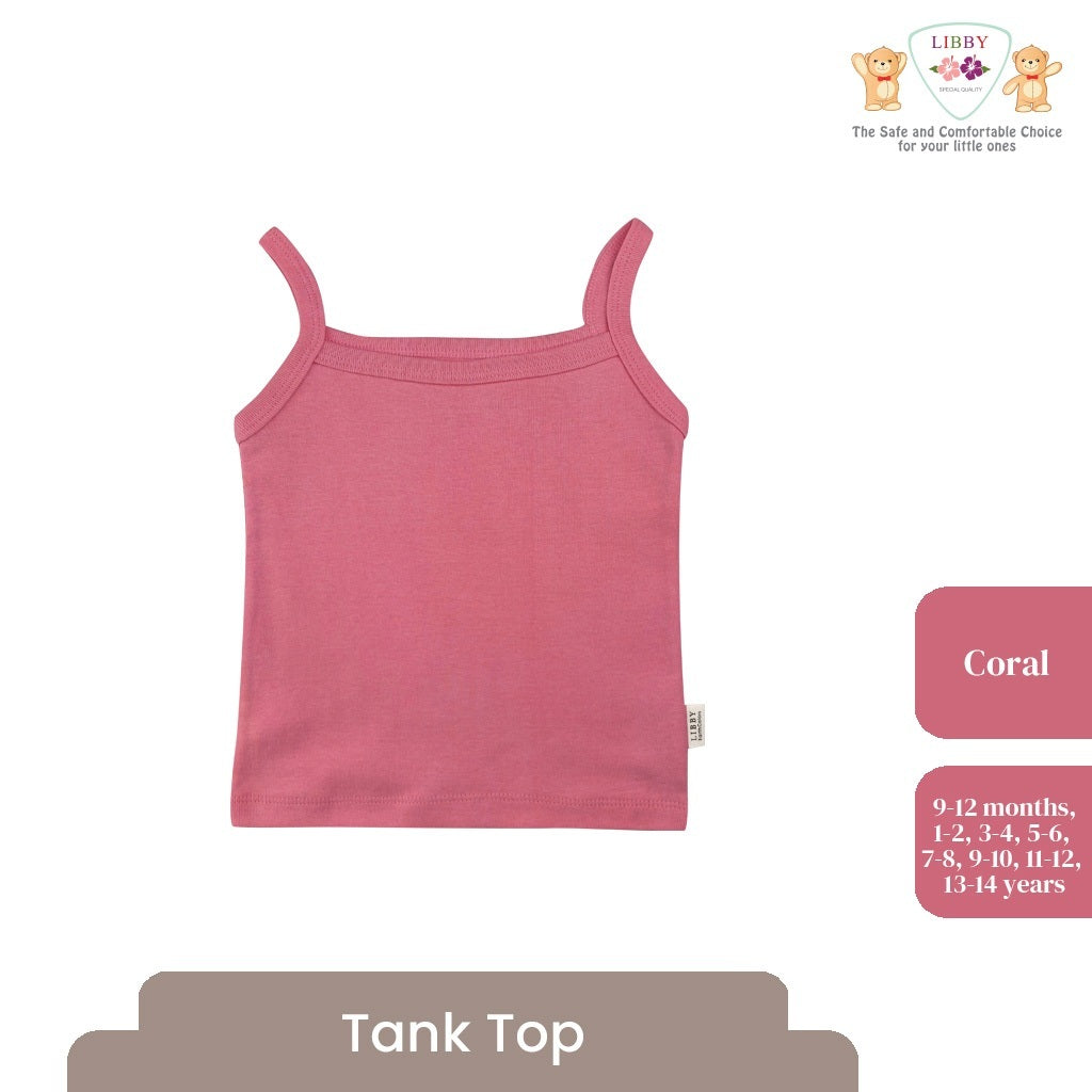 LIBBY Atasan Anak Perempuan Tanktop Polos Usia 9 Bulan - 14 Tahun (1PCS)