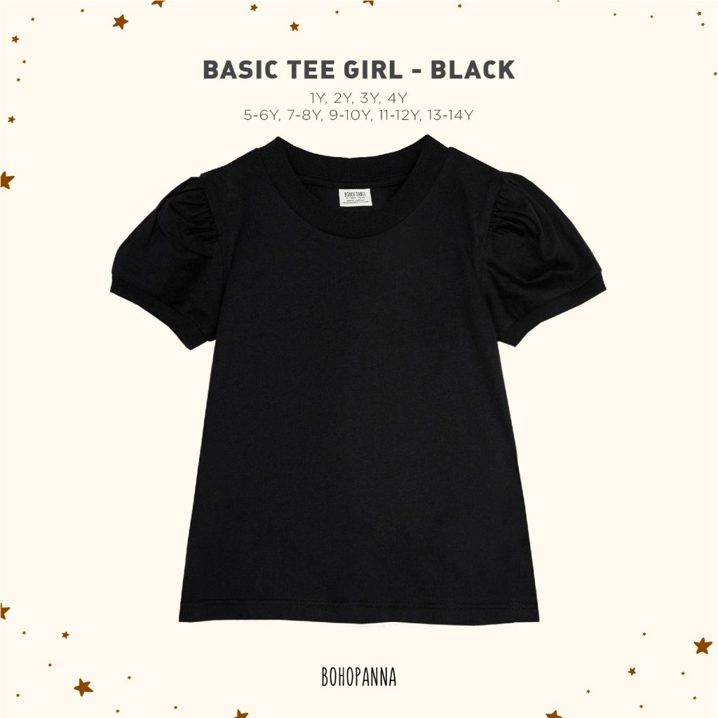 Bohopanna Basic Tee Girl 1-14 Tahun Kaos Puffy Anak Perempuan