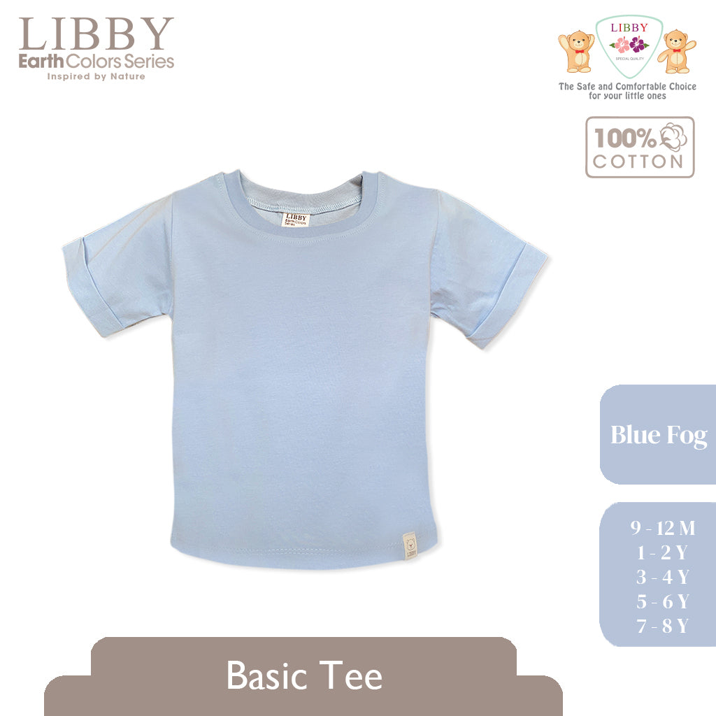 LIBBY Earth Kaos Atasan Polos Katun Anak Unisex 9 Bulan - 12 Tahun Basic Tee Seri 2 (1PCS)-Kaos Anak Laki-laki & Perempuan