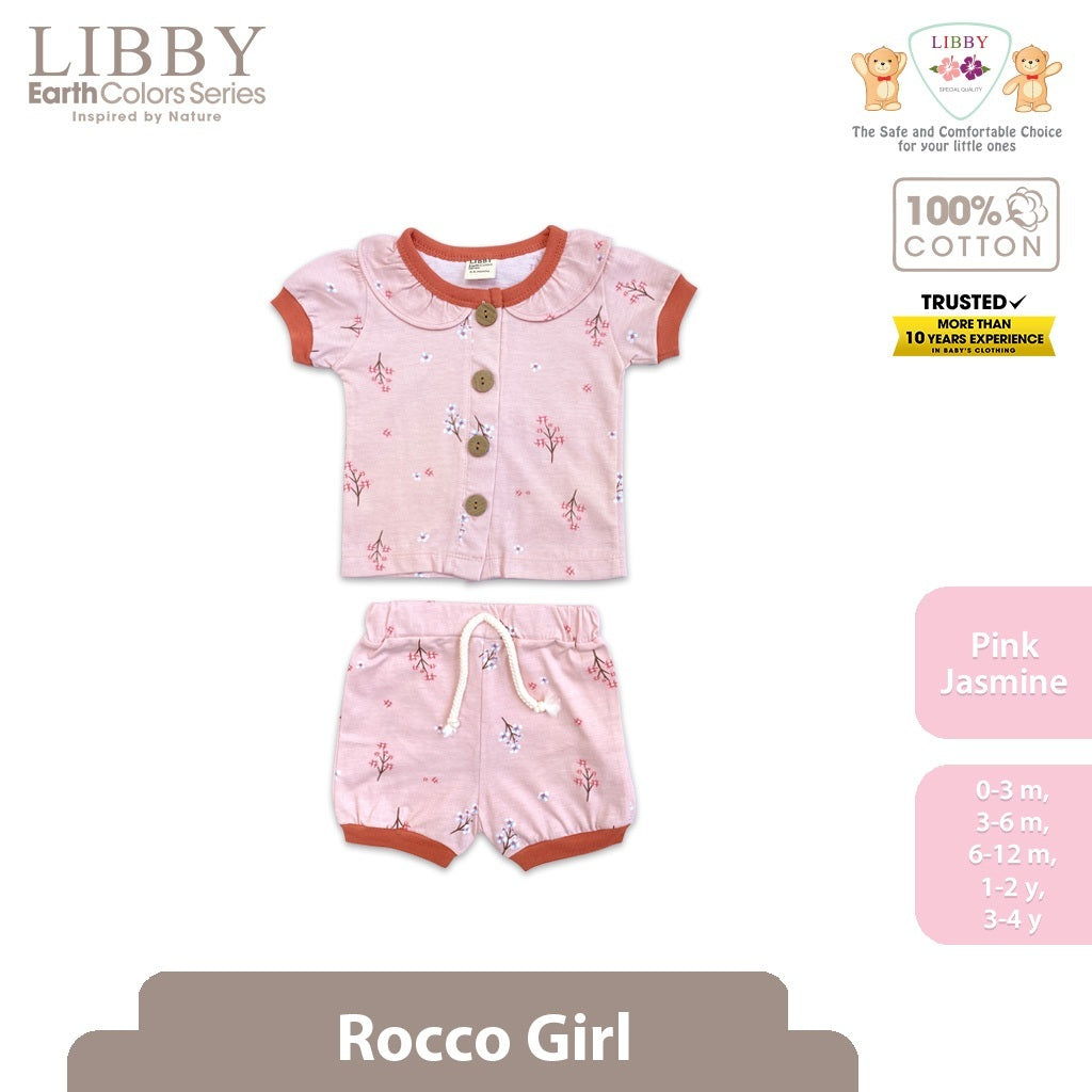 Libby Rocco Girl 0-4 Tahun Setelan Piyama Pendek Panjang Anak Perempuan / Collar Set Girl