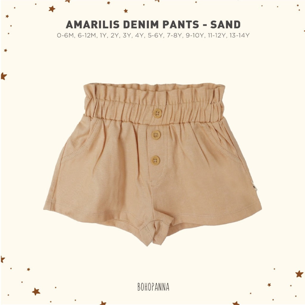 Bohopanna 0-14 Tahun Amarilis Denim Pant / Stella Celana Pendek Highwaist Anak Perempuan