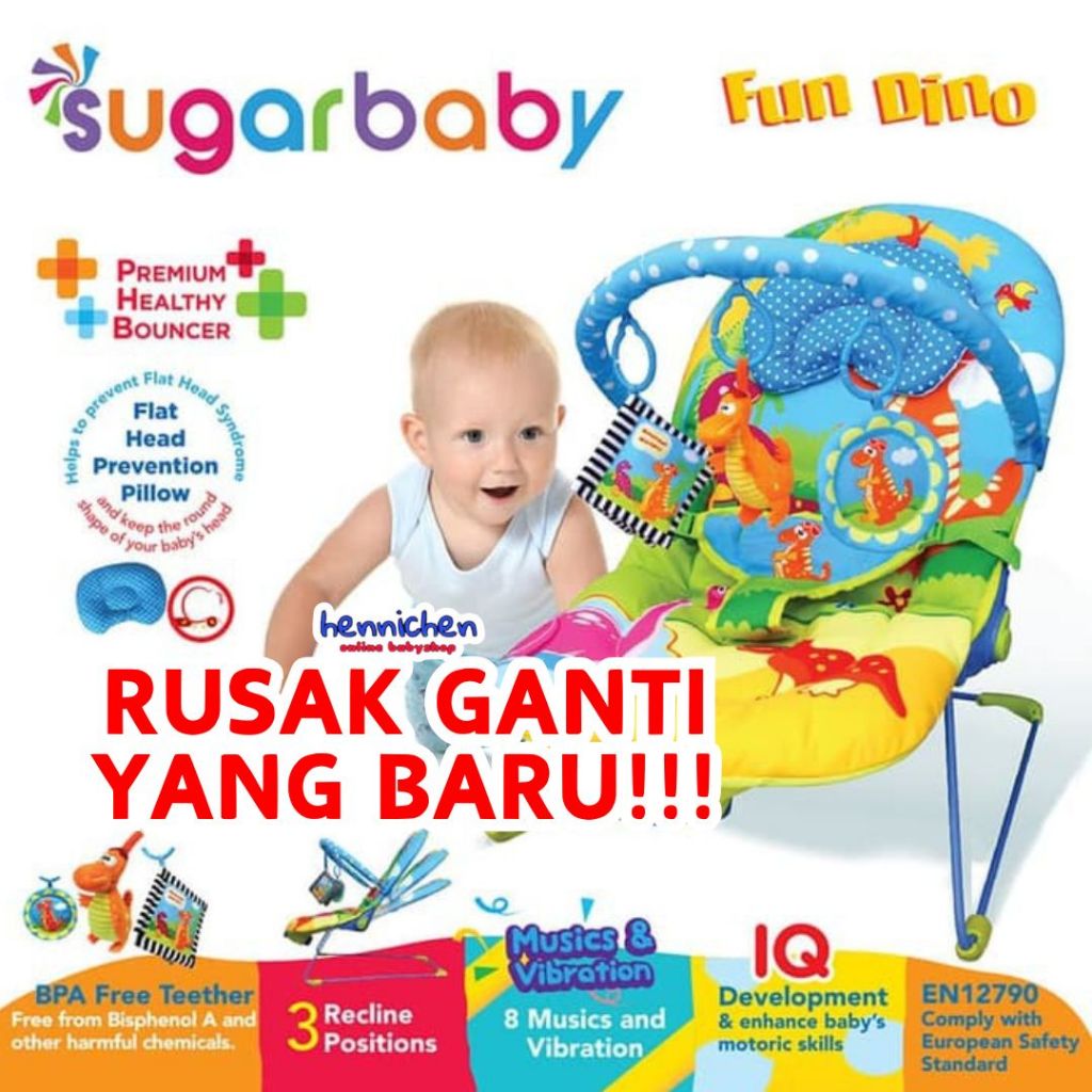 10in1 Sugar Baby / Mastela PREMIUM Bouncer Bayi Premium Rocker dgn Extra Large Seat
