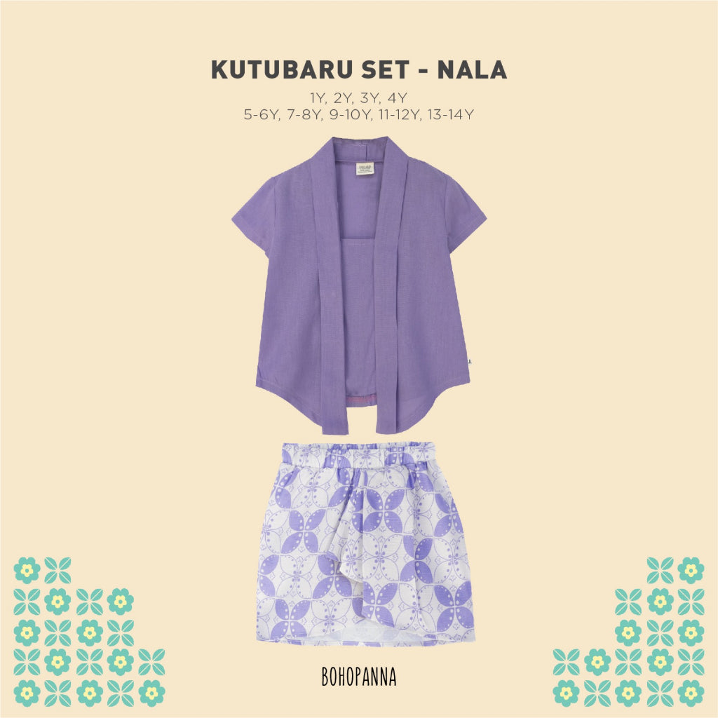 Bohopanna Kutubaru Set 1-14 Tahun Setelan Kebaya Batik Anak Perempuan