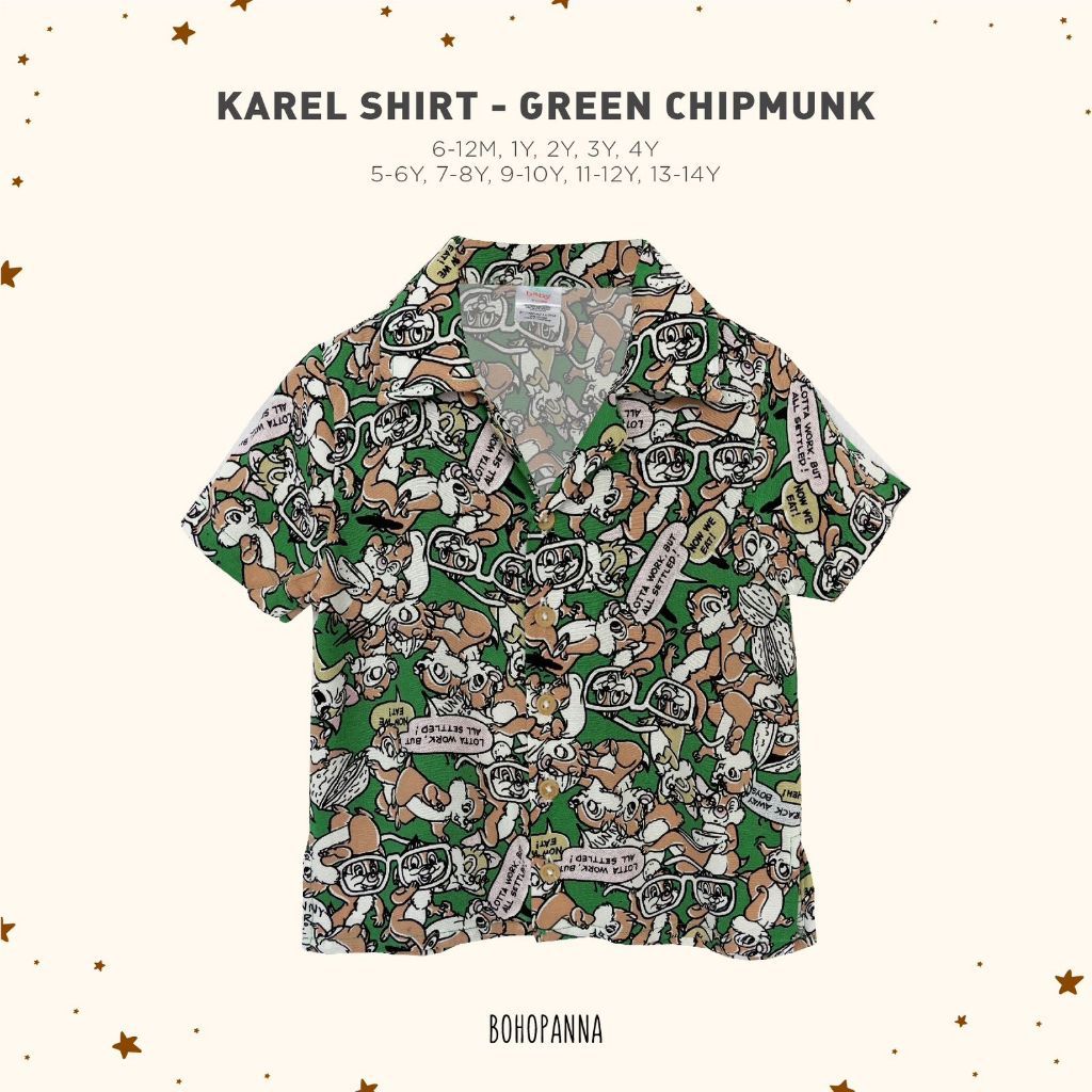 Bohopanna 0-14 Tahun Kemeja Pendek & Karel Shirt Kemeja Motif Summer / Kemeja Kasual Anak / Short Sleeve Shirt Nino