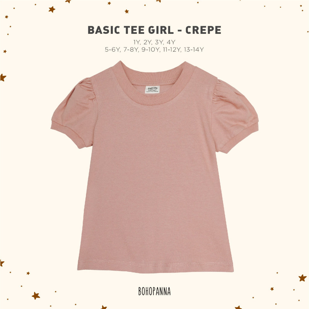 Bohopanna Basic Tee Girl 1-14 Tahun Kaos Puffy Anak Perempuan