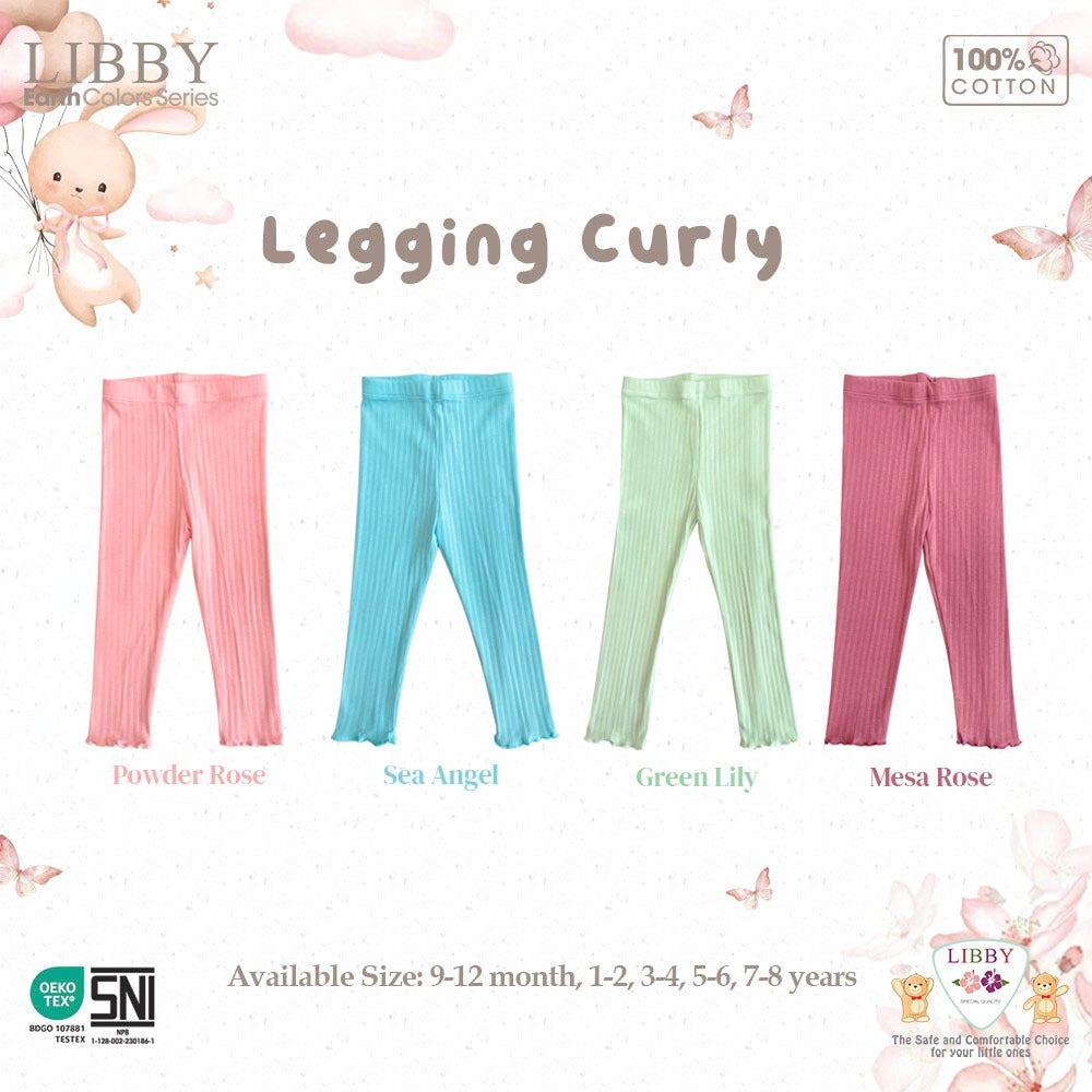 Libby Legging Curly 9 Bln - 8 Tahun Legging Rib Ruffle Girl Anak Perempuan