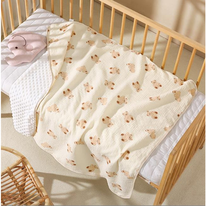 Selimut Bayi Bamboo Bubble 100x110cm / Selimut Bayi Korea Minky Stitches Cotton Dot Muslin Jepang Bamboo / Newborn Infant Baby Cotton Muslin Blanket Baby