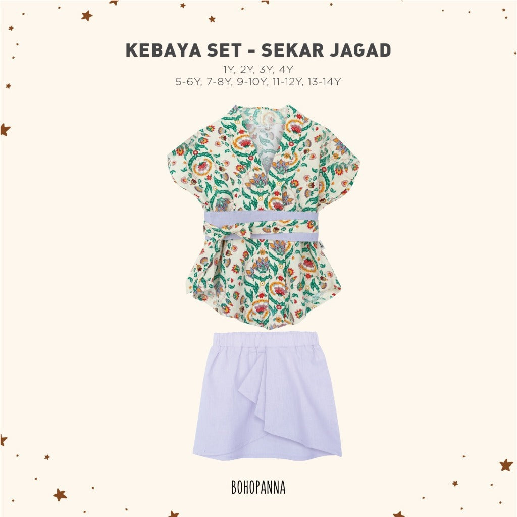 Bohopanna Kutubaru Set 1-14 Tahun Setelan Kebaya Batik Anak Perempuan