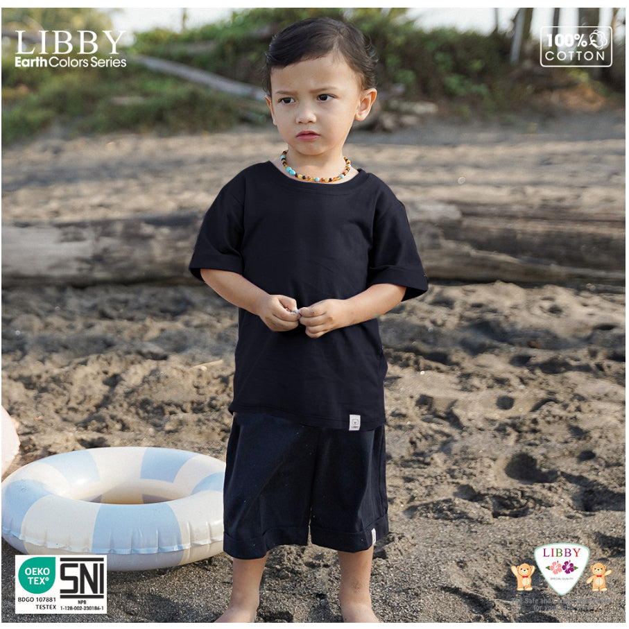 Libby Celana Tom 9 Bulan - 12 Tahun Celana Pendek Katun Hitam dan Hijau Anak Unisex
