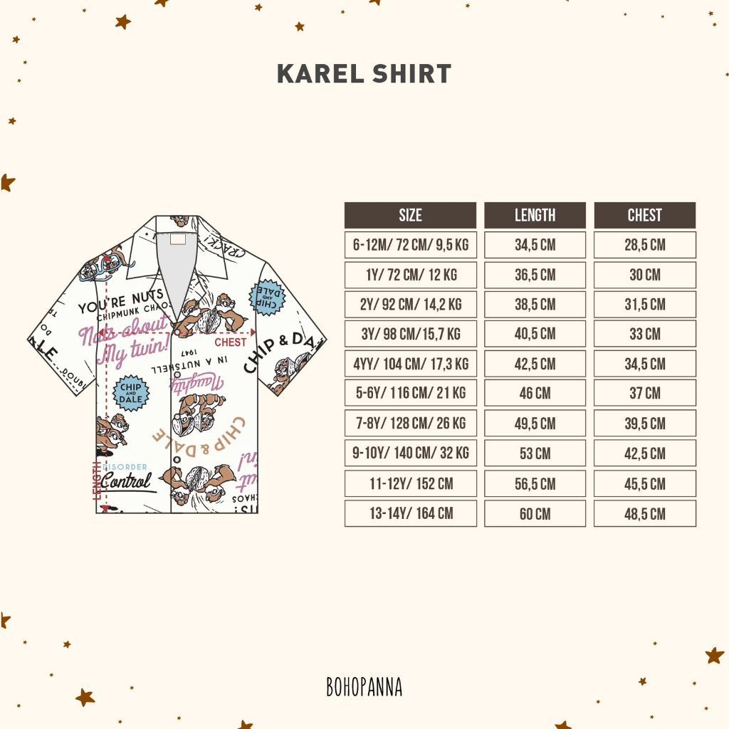 Bohopanna 0-14 Tahun Kemeja Pendek & Karel Shirt Kemeja Motif Summer / Kemeja Kasual Anak / Short Sleeve Shirt Nino