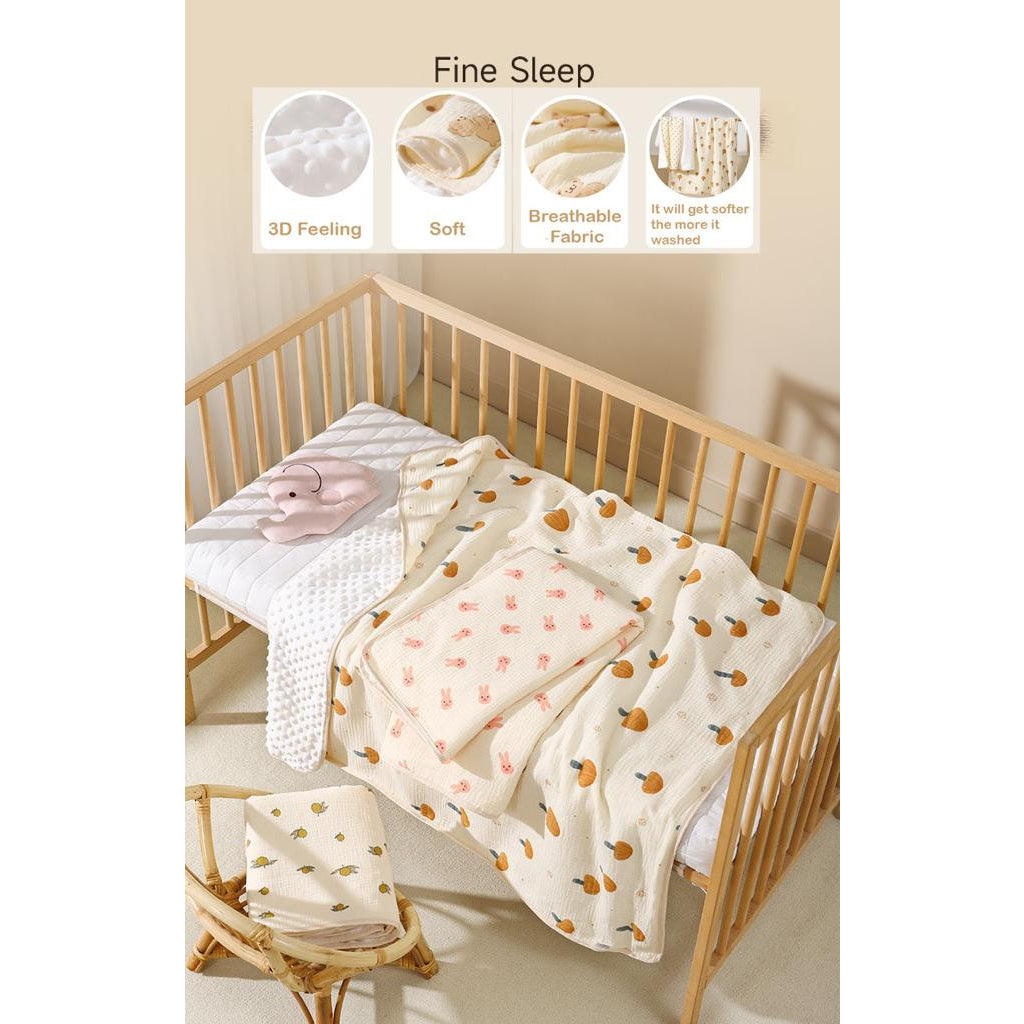 Selimut Bayi Bamboo Bubble 100x110cm / Selimut Bayi Korea Minky Stitches Cotton Dot Muslin Jepang Bamboo / Newborn Infant Baby Cotton Muslin Blanket Baby