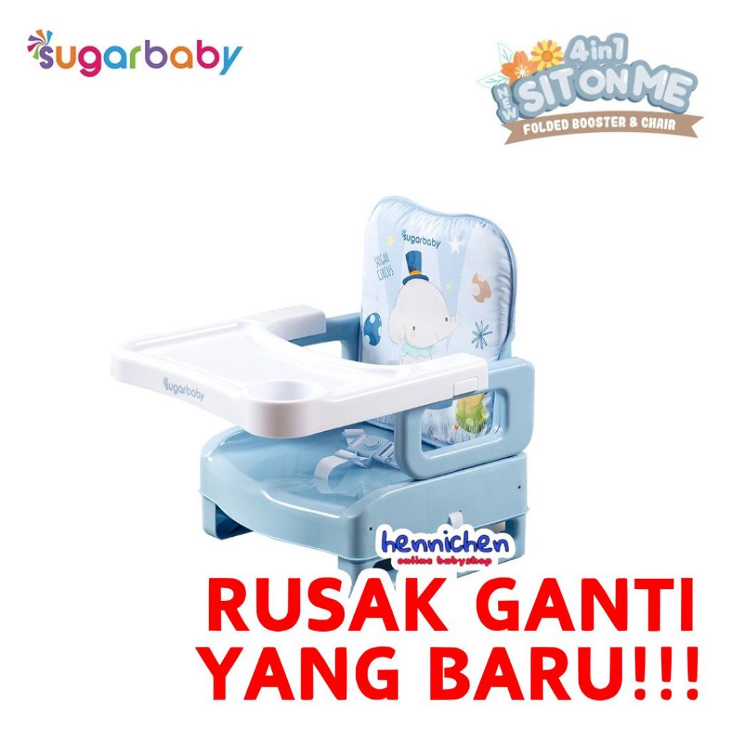 BISA GRAB / GOJEK Sugar Baby My Chair / Sit On Me / Fun Chair / 4in1 Sit On Me / Klassic Chair (Baby Booster & High Chair) : 6 Growing Stages