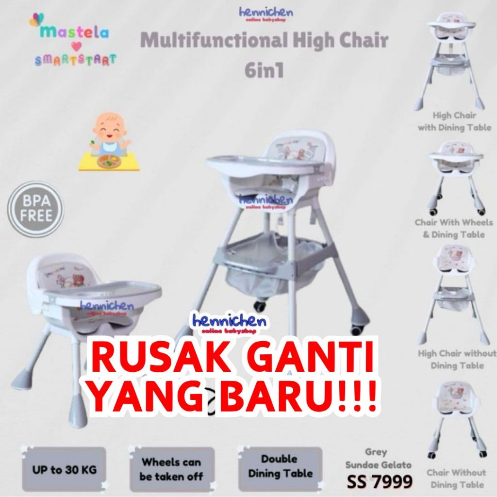 BISA GRAB / GOJEK Sugar Baby My Chair / Sit On Me / Fun Chair / 4in1 Sit On Me / Klassic Chair (Baby Booster & High Chair) : 6 Growing Stages