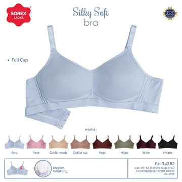 Sorex Silky Soft Bra Busa Sedang Tanpa Kawat Kait 3 Setara Full Cup B-C Harian BH 34252
