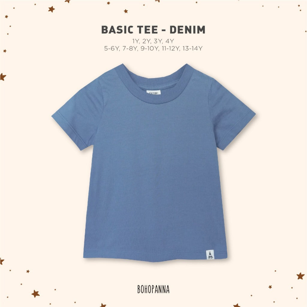 Bohopanna Basic Tee 1-14 Tahun Tshirt Polos / Kaos Warna Basic Anak Unisex Part 1