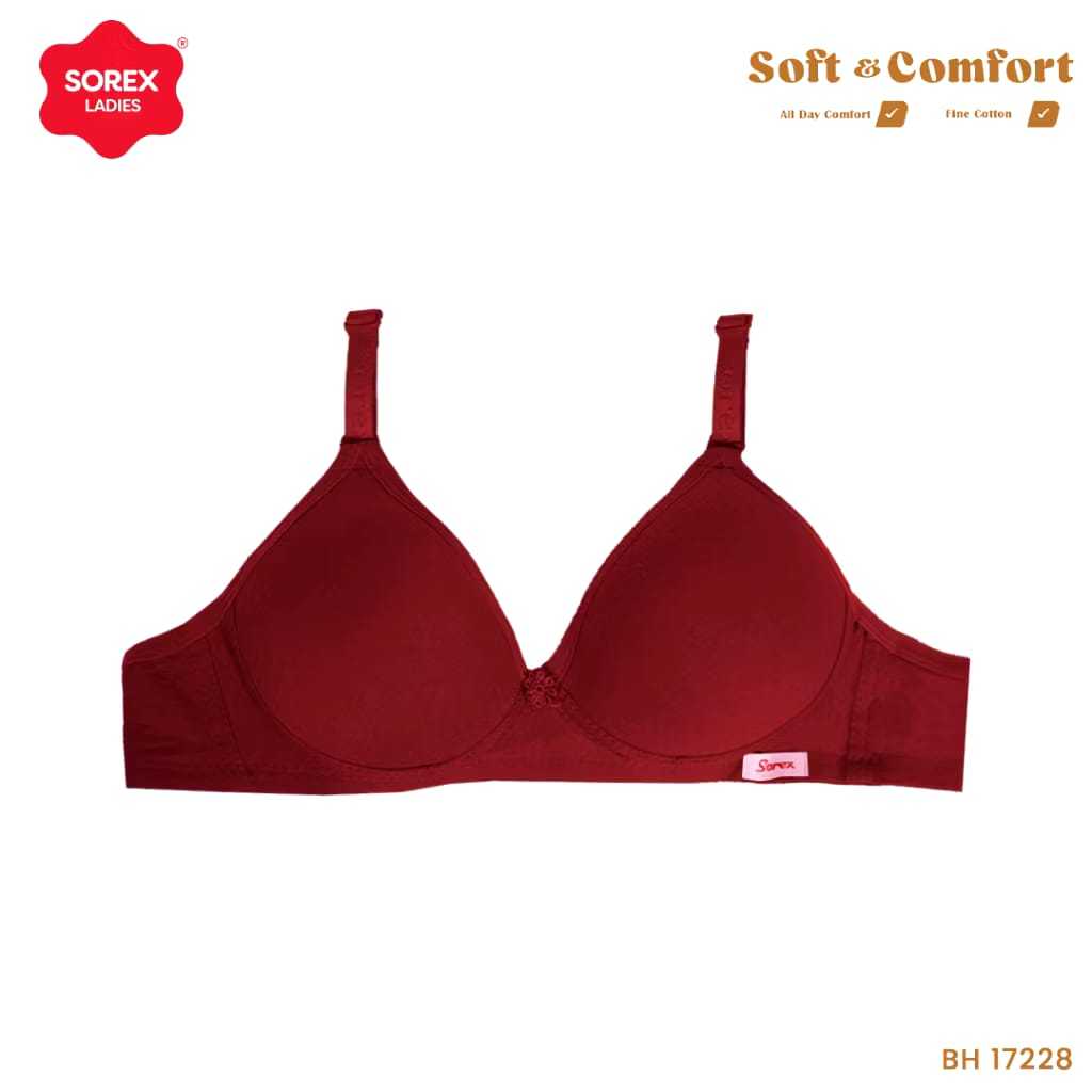 Sorex Bra 34-40 Dengan Busa Tanpa Kawat Kait 2 Setara Cup B BH 17232 17228