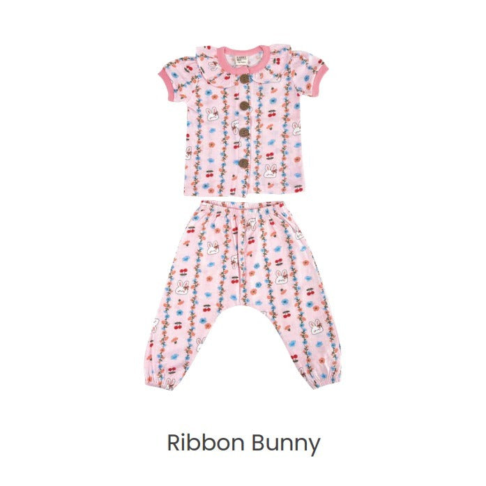 Libby Rocco Girl 0-4 Tahun Setelan Piyama Pendek Panjang Anak Perempuan / Collar Set Girl