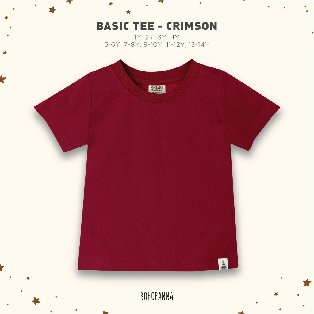 Bohopanna Basic Tee 1-14 Tahun Tshirt Polos / Kaos Warna Basic Anak Unisex Part 1