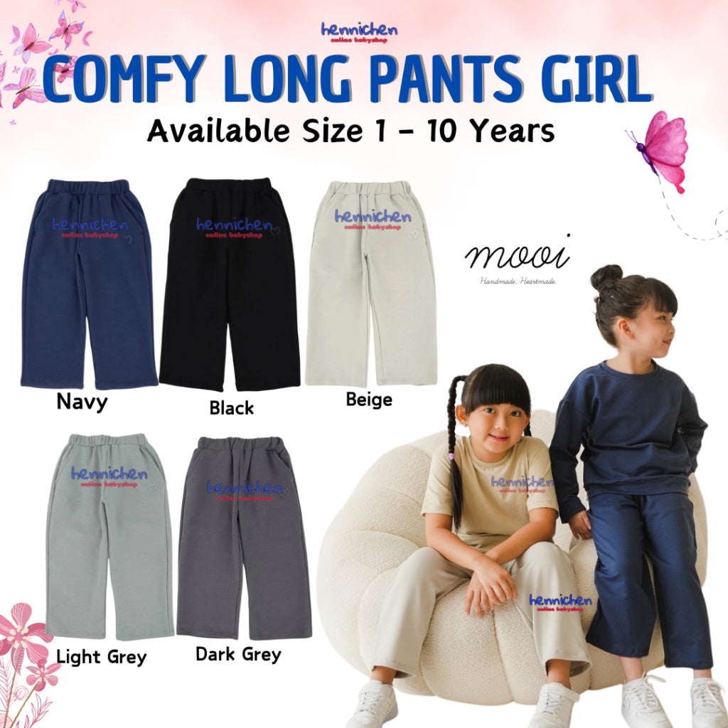 Mooi Celana Panjang Anak Perempuan Comfy Long Pants 1-10 Tahun