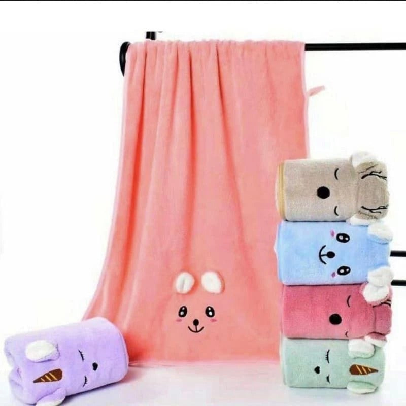Handuk Mandi Animal 3D  / Kuping Timbul Anak Microfiber 50x100cm Handuk Dewasa Handuk Bayi Lembut Impor